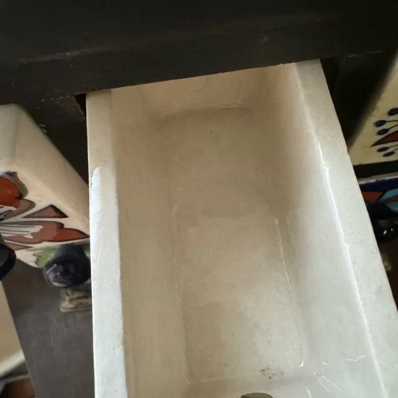 Wooden Tea Trinket Seasoning Cabinet 9 Hand Painted Ceramic Drawers Apothecary - Picture 3 of 9